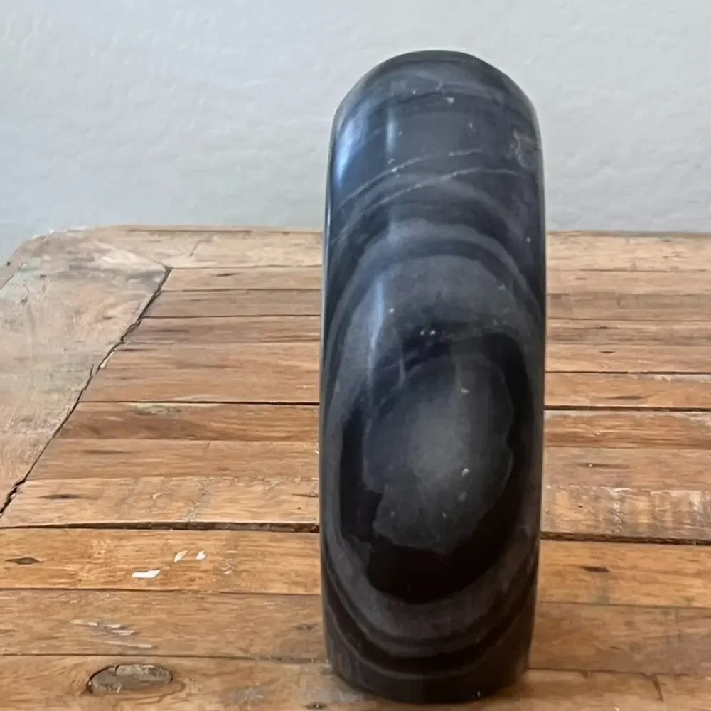 Perry Ellis x Mela Artisans Abstract Black Marble Sculpture 6.5 in Home Decor